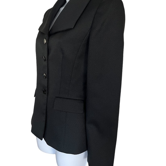 Tahari | Arthur S. Levine| Black Herringbone Pattern Blazer - Picture 5 of 6